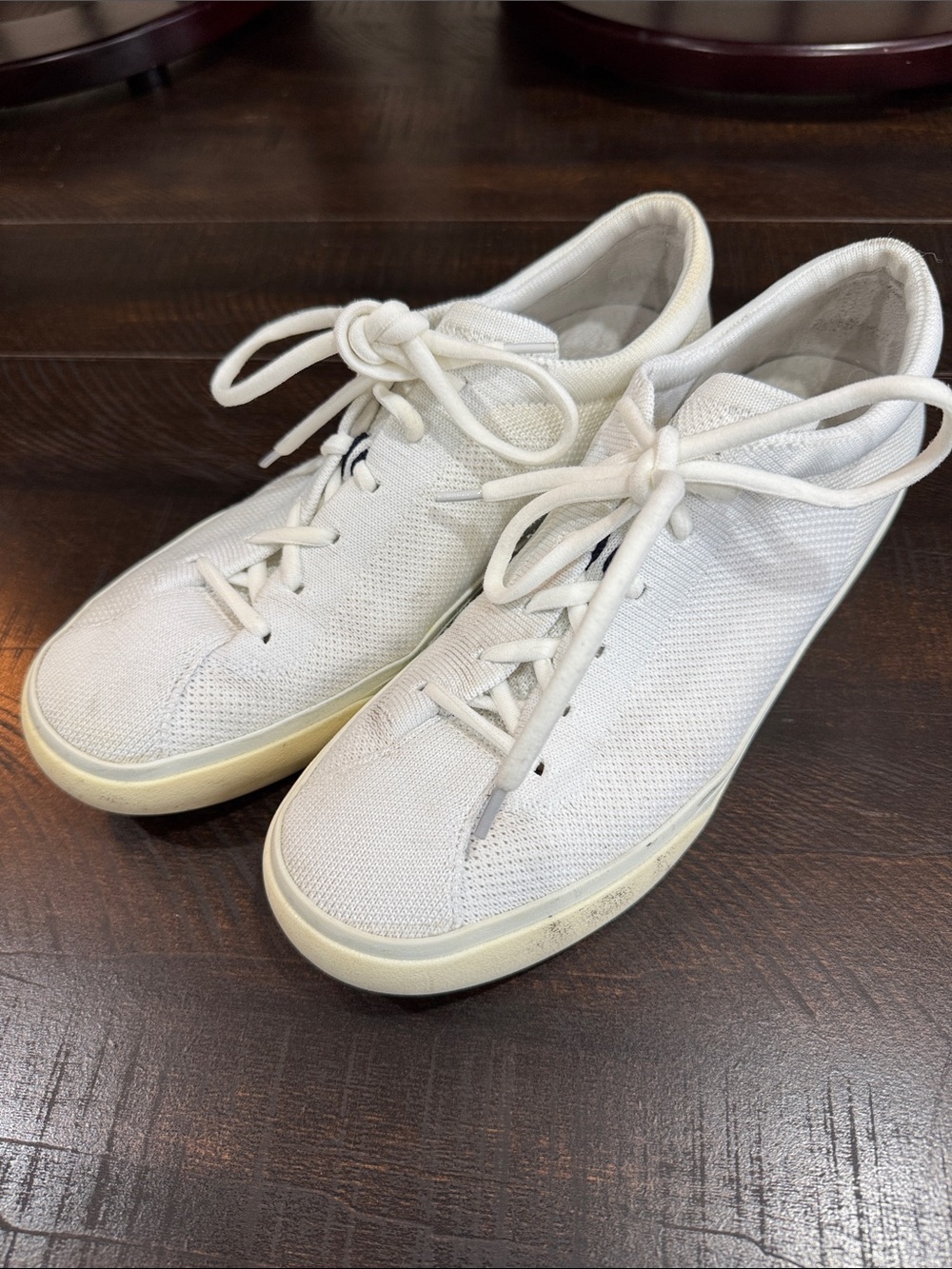 Rothy’s White Knit Lace-Up Women's Sneakers